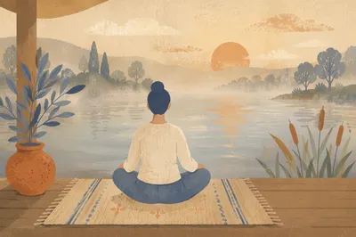 Peaceful Lakeside Meditation at Sunrise