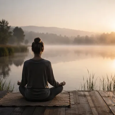 Peaceful Lakeside Meditation at Sunrise