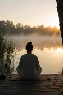 Peaceful Lakeside Meditation at Sunrise