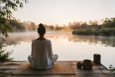 Peaceful Lakeside Meditation at Sunrise