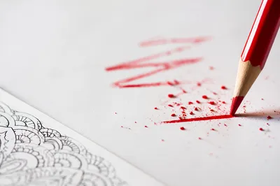 Red Pencil Mindfulness Coloring for Stress Relief