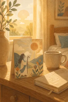 Morning Affirmation Card in Golden Sunlight