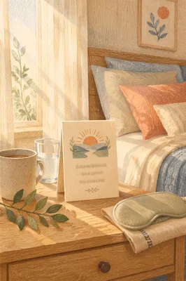 Morning Affirmation Card by Sunlit Nightstand