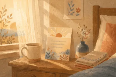 Morning Affirmation Card in Golden Sunlight