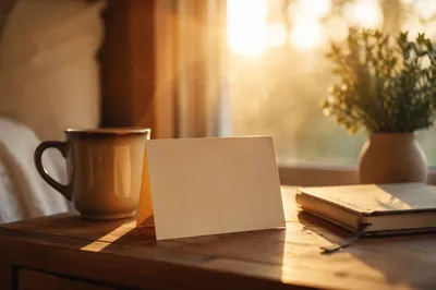 Morning Affirmation Card in Golden Sunlight