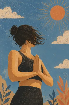 Morning Sun Salutation Under Clear Blue Sky
