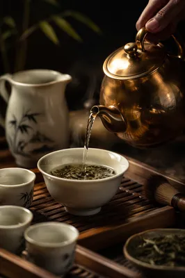 Organic Zen Tea Ceremony with Ceramic Cups