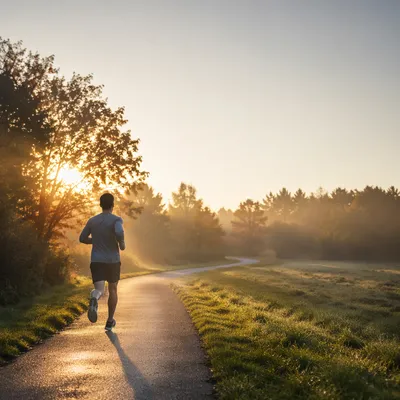 Sunrise Runner on Quiet Outdoor Path