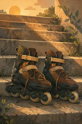 Sunrise Fitness Skates on Outdoor Steps