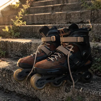 Sunrise Inline Skates on Outdoor Workout Steps