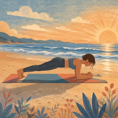 Sunrise Beach Plank Wellness Workout
