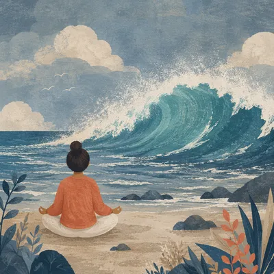 Ocean Wave Meditation on Quiet Shore