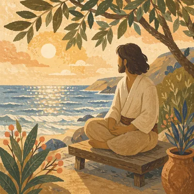 Serene Ocean Meditation in Golden Light