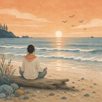 Seated Ocean Meditation at Sunrise