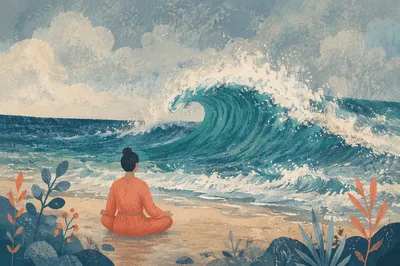 Ocean Wave Meditation at Peaceful Shoreline