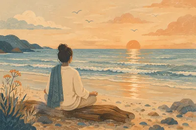 Sunrise Ocean Meditation in Seated Pose