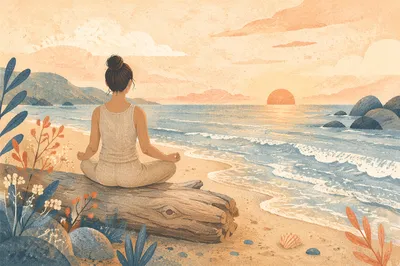 Sunrise Ocean Meditation in Seated Pose