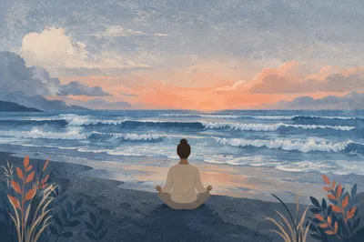 Peaceful Ocean Meditation at Blue Hour
