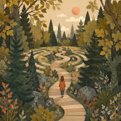 Garden Labyrinth Walk for Quiet Meditation