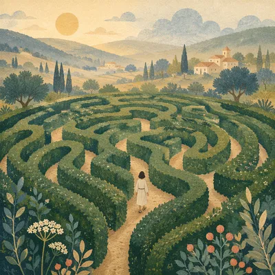Peaceful Garden Labyrinth Meditation Walk