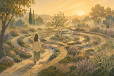 Morning Garden Labyrinth Walking Meditation