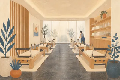 Bright Pilates Reformer Studio Interior