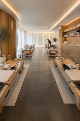 Bright Minimal Pilates Reformer Studio Interior