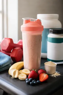 Protein Shake with Fresh Fruit After Workout