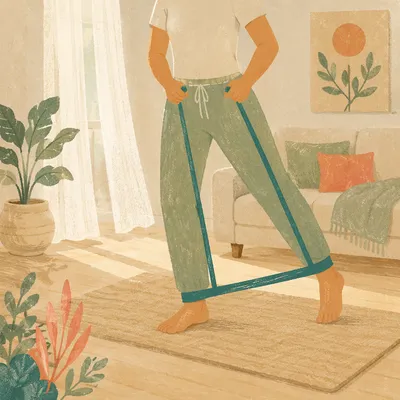 Resistance Band Home Workout in Morning Light
