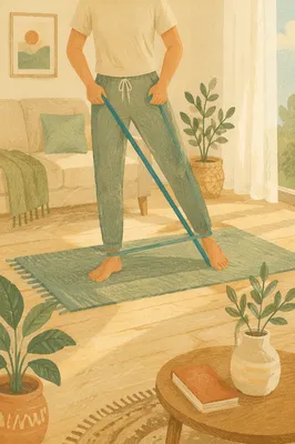 Resistance Band Home Workout in Morning Light