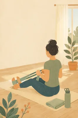 Resistance Band Home Workout Morning Scene