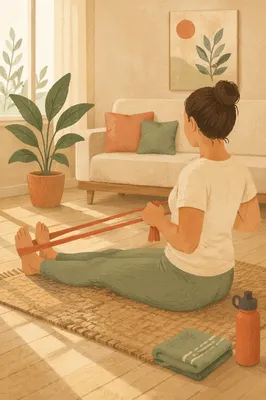 Resistance Band Row in Calm Home