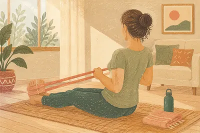 Resistance Band Row in Calm Home