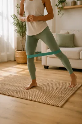 Resistance Band Home Workout in Morning Light