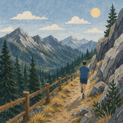 Morning Trail Runner in Alpine Park