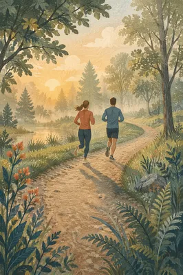 Morning Runners on Misty Park Trail