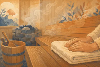 Peaceful Cedar Sauna Steam Interior