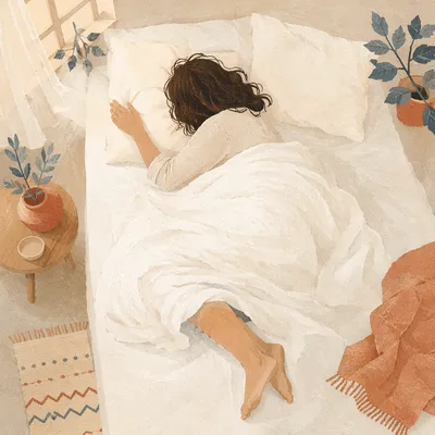 Peaceful Morning Rest in White Bedding