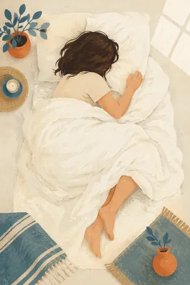 Peaceful Morning Rest in White Bedding