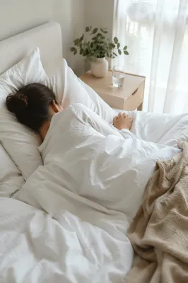 Peaceful Sleep in Minimalist White Bedroom