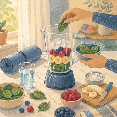 Fresh Smoothie Prep in Sunny Kitchen