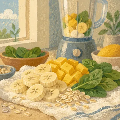 Fresh Smoothie Ingredients in Bright Kitchen