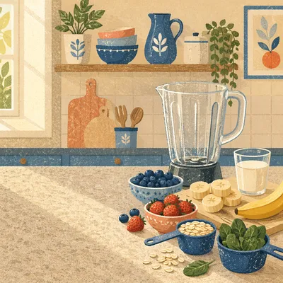 Fresh Smoothie Ingredients in Sunny Kitchen