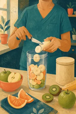 Healthy Smoothie Prep in Modern Kitchen