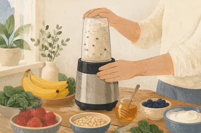 Fresh Smoothie Preparation in Calm Wellness Kitchen