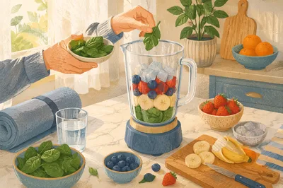 Fresh Smoothie Prep in Sunny Kitchen