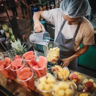 Fresh Night Market Smoothie Preparation