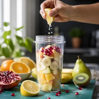 Fresh Lemon Smoothie Preparation in Kitchen