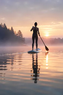 Morning Stand Up Paddle on Calm Lake