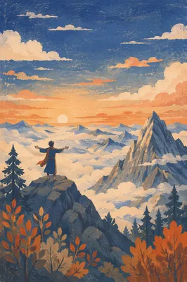 Sunrise Summit Victory Over Sea of Clouds